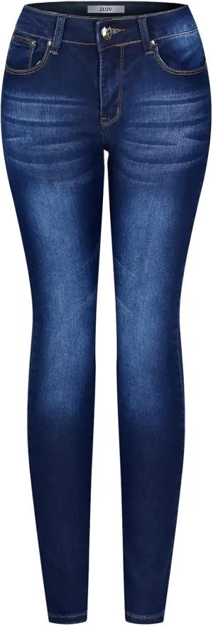 2LUV Women's 5 Pocket Ankle Stretch Skinny Jeans