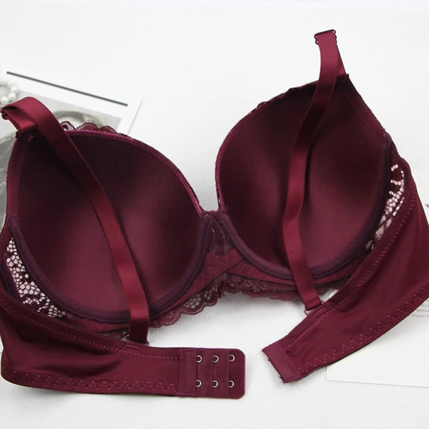3 Piece Bra Packs Women Floral Lace Wireless Everyday Bras Push Up Smooth Bralettes Supportive Wire Free T Shirt Bra