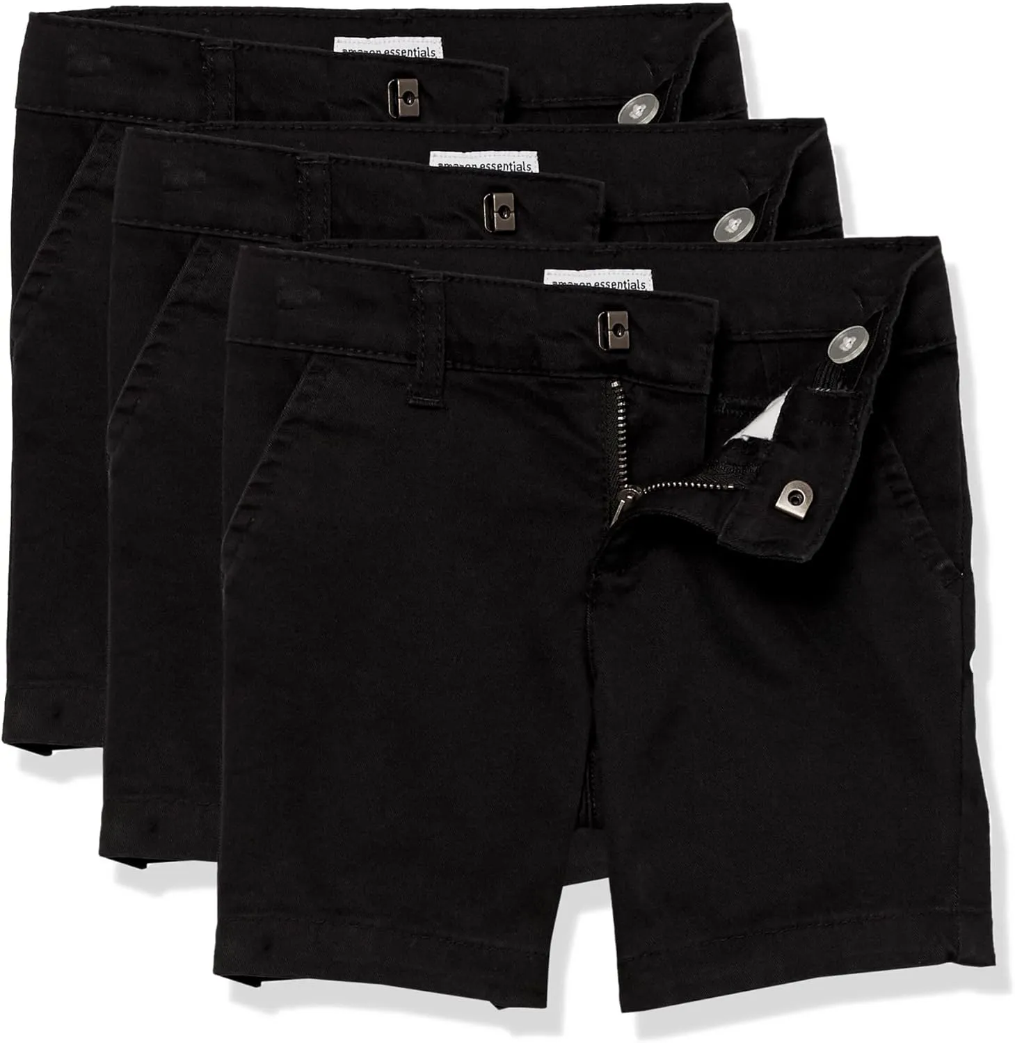 Amazon Essentials Girls and Toddlers' School Uniform Shorts for Kids, Multipacks