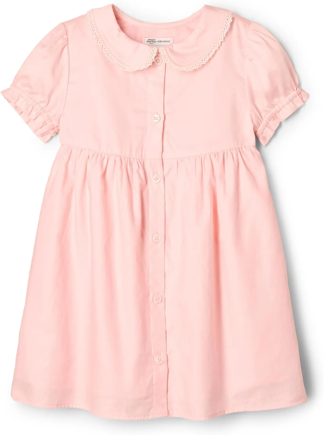 Amazon Essentials x Sofia Grainge Toddlers and Baby Girls' Cotton Sateen Dress with Collar