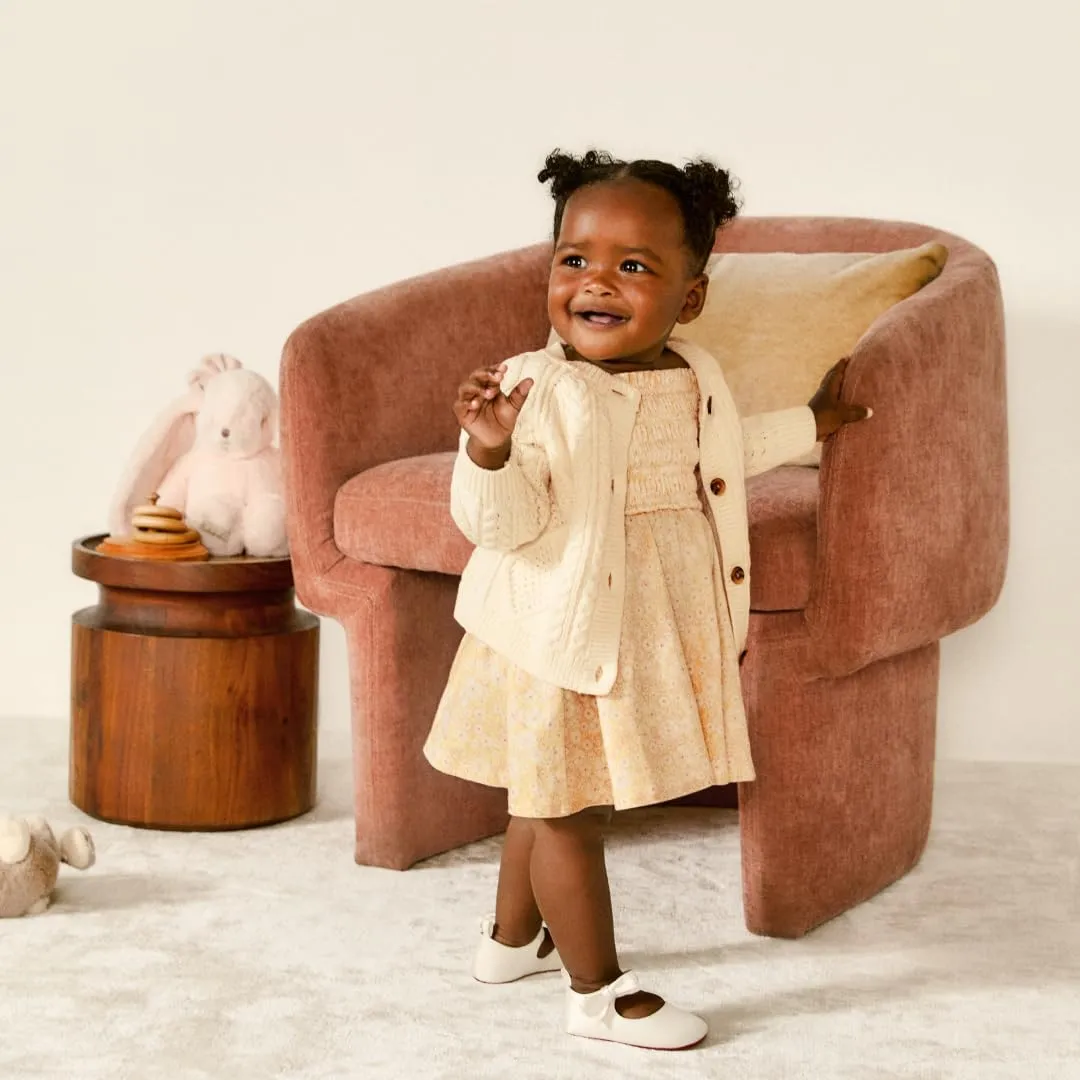 Amazon Essentials x Sofia Grainge Toddlers and Baby Girls' Embroidered Knit Dress