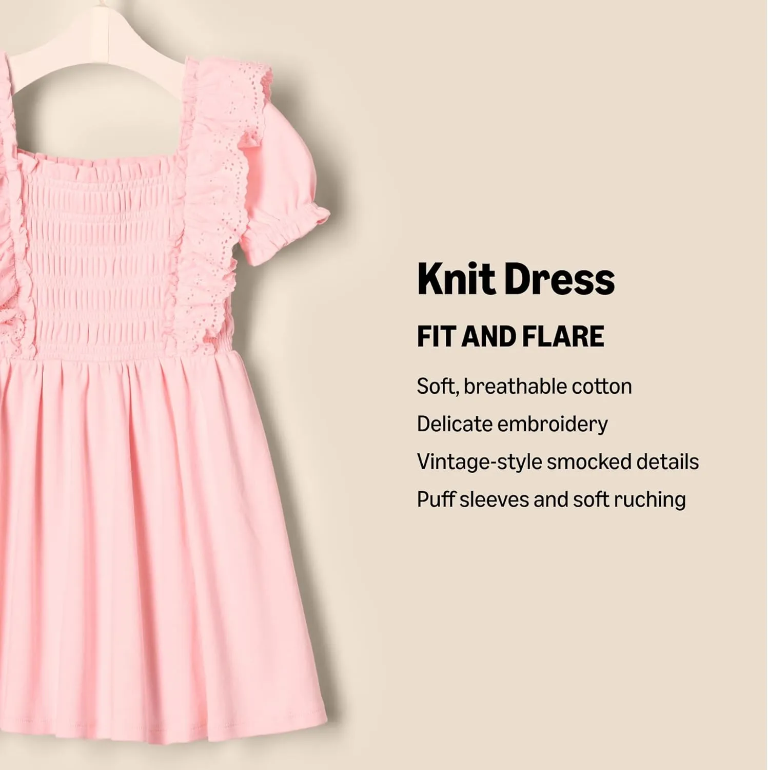 Amazon Essentials x Sofia Grainge Toddlers and Baby Girls' Embroidered Knit Dress