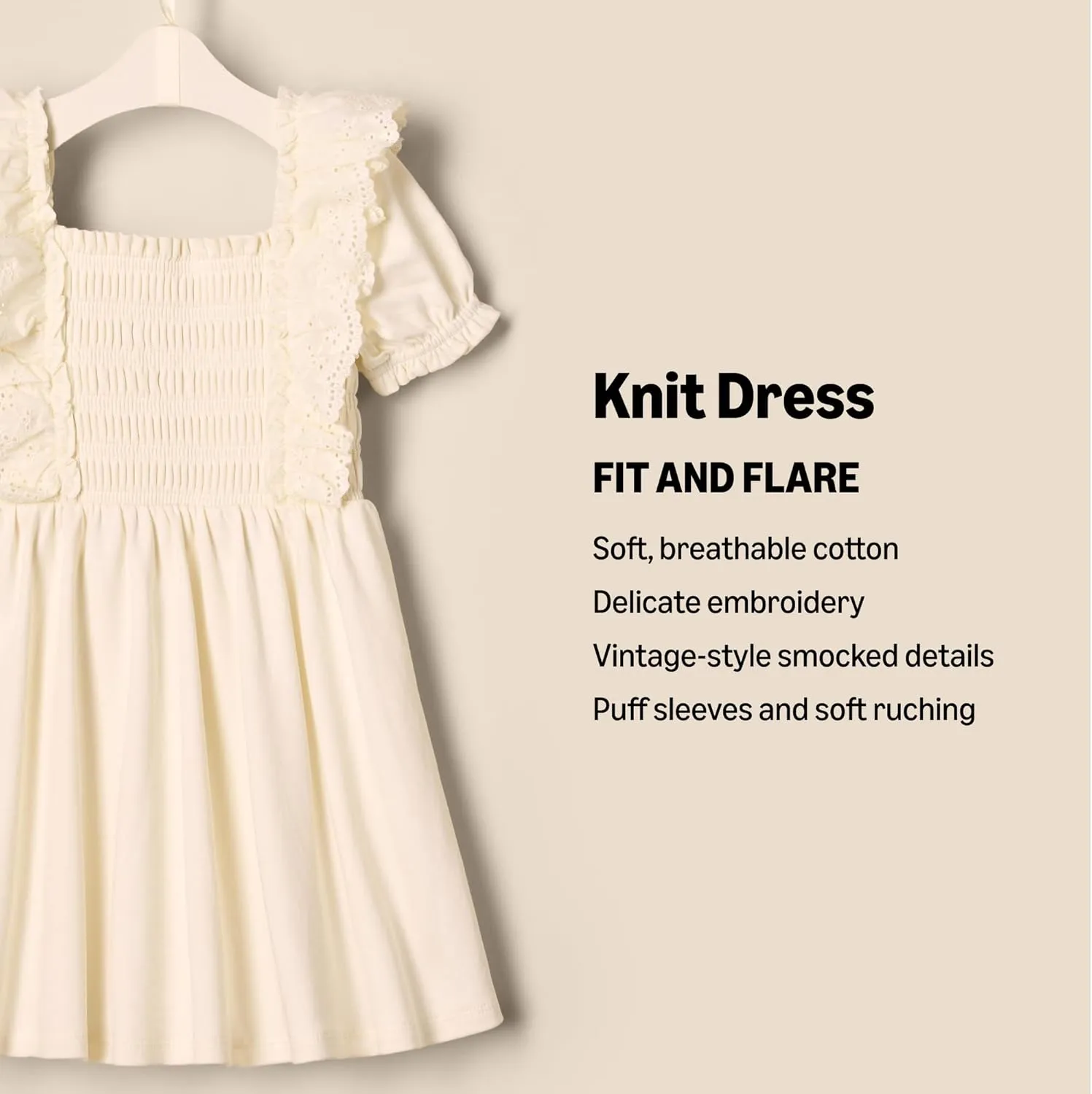 Amazon Essentials x Sofia Grainge Toddlers and Baby Girls' Embroidered Knit Dress