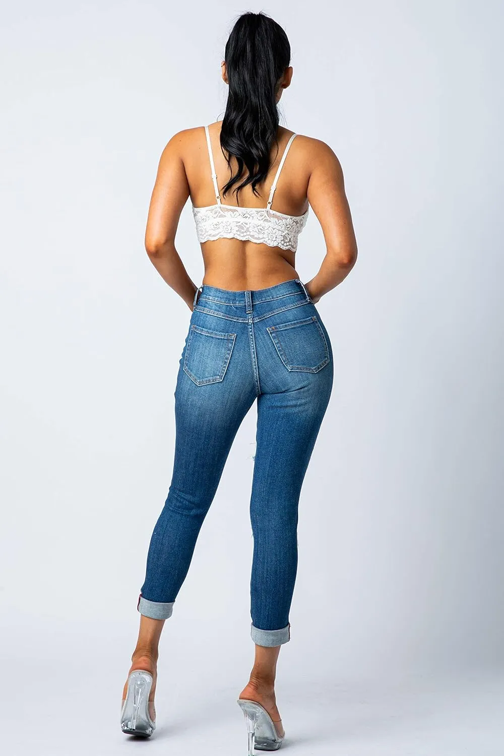 Aphrodite Cropped Skinny Jeans for Women - Womens Stretch Denim Jeans