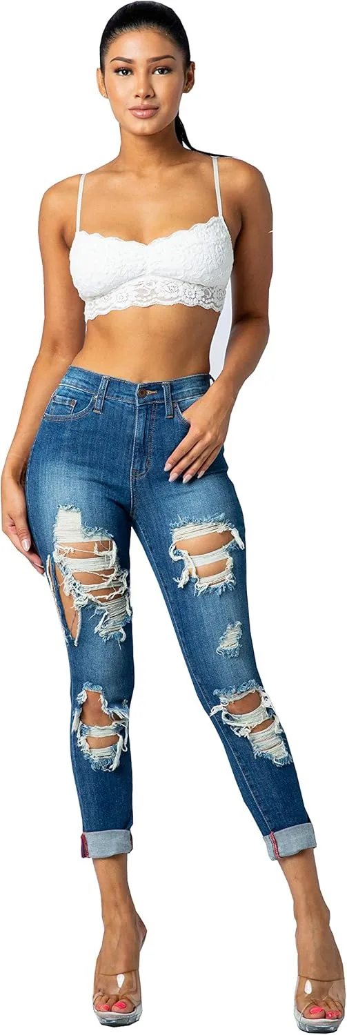 Aphrodite Cropped Skinny Jeans for Women - Womens Stretch Denim Jeans