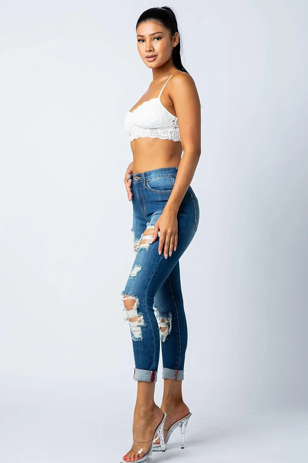 Aphrodite Cropped Skinny Jeans for Women - Womens Stretch Denim Jeans