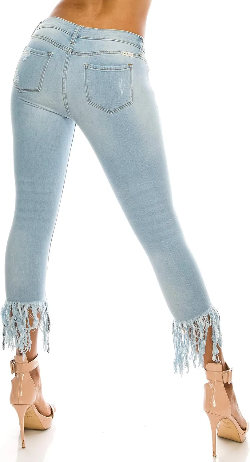 Aphrodite Cropped Skinny Jeans for Women - Womens Stretch Denim Jeans