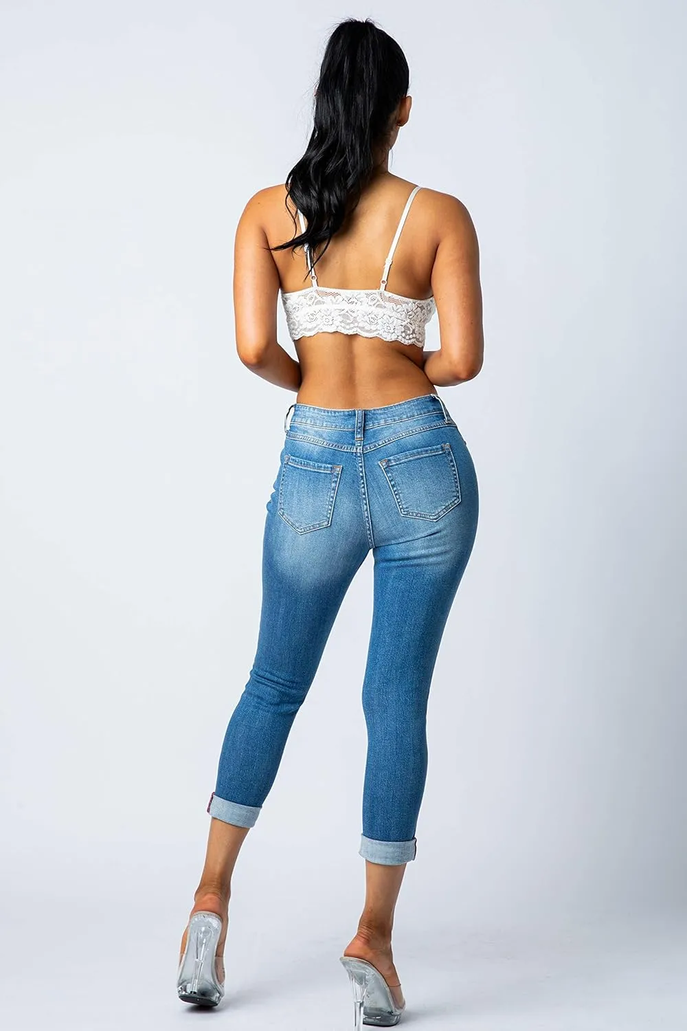 Aphrodite Cropped Skinny Jeans for Women - Womens Stretch Denim Jeans