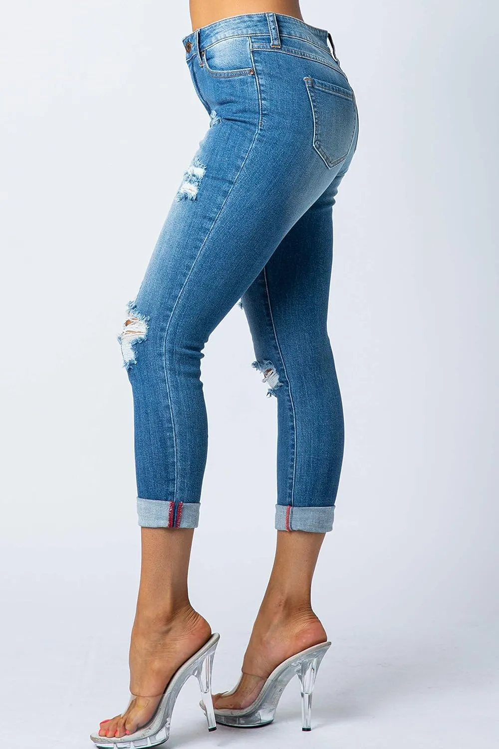 Aphrodite Cropped Skinny Jeans for Women - Womens Stretch Denim Jeans