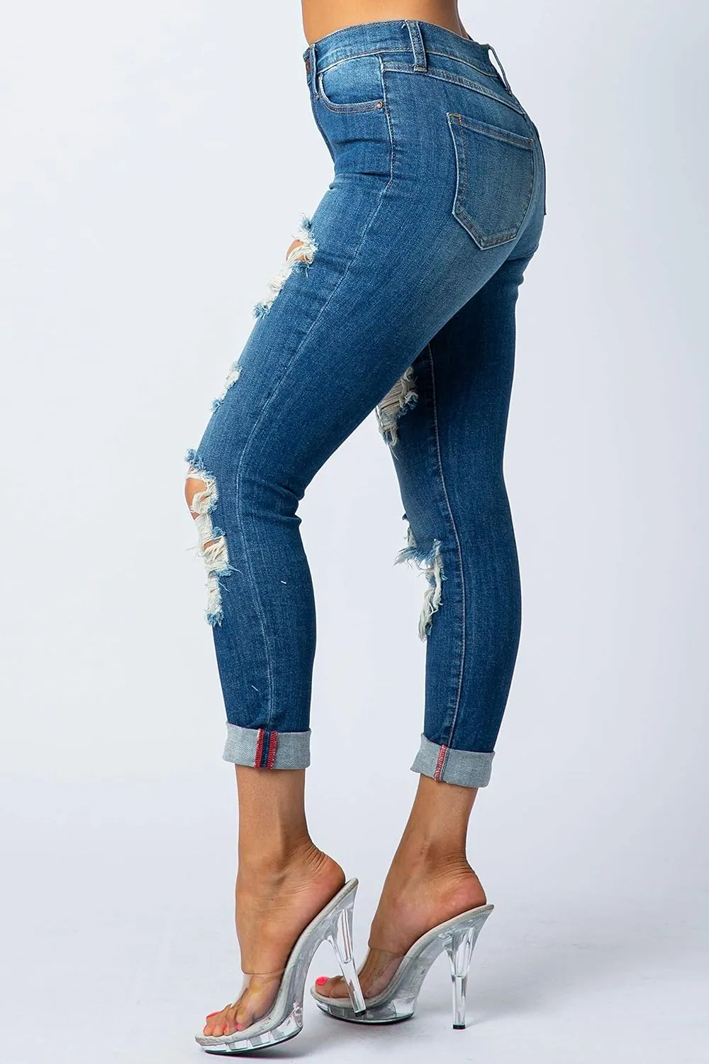Aphrodite Cropped Skinny Jeans for Women - Womens Stretch Denim Jeans