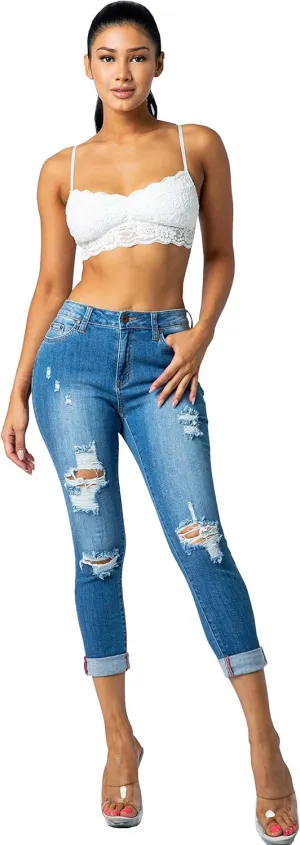 Aphrodite Cropped Skinny Jeans for Women - Womens Stretch Denim Jeans