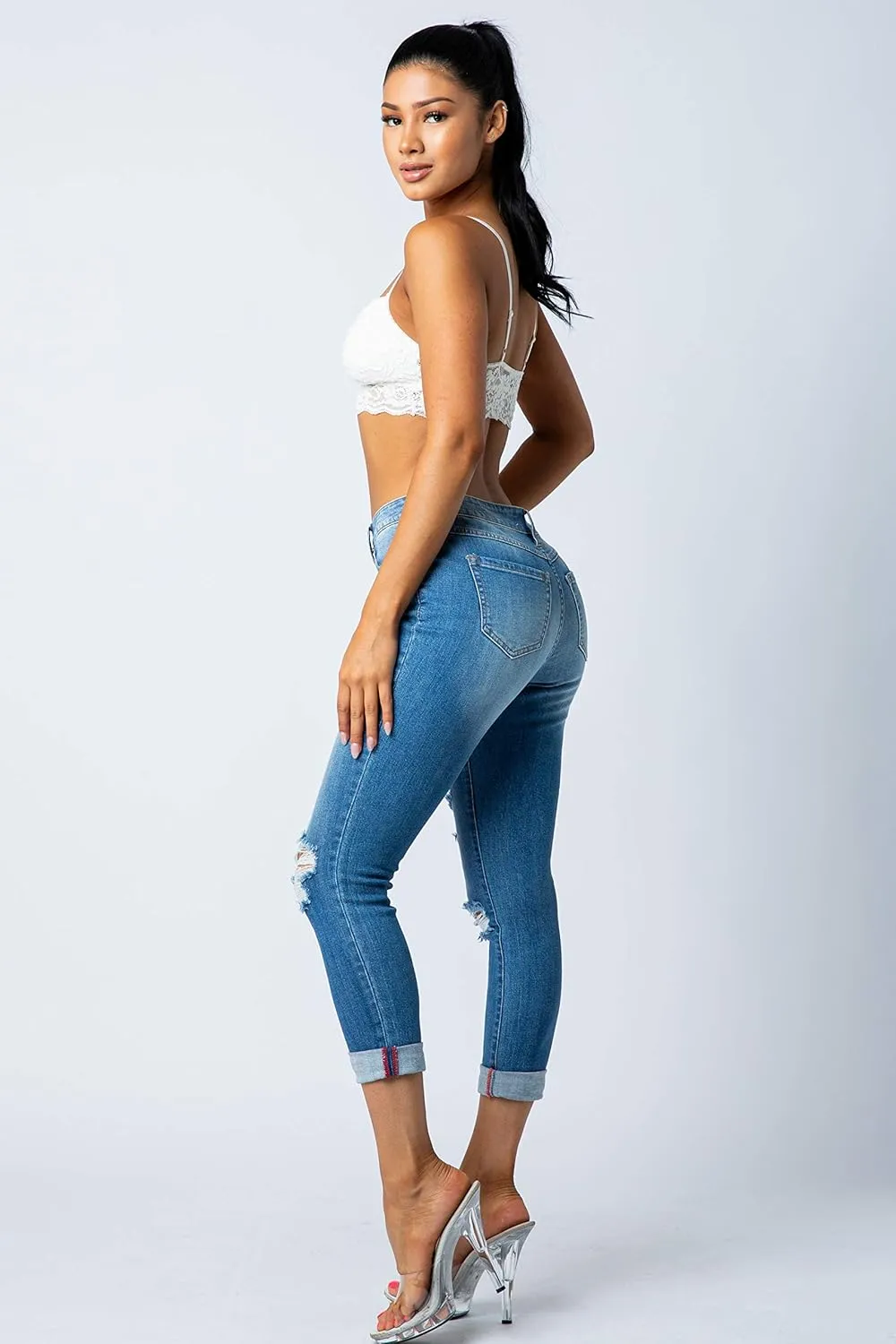 Aphrodite Cropped Skinny Jeans for Women - Womens Stretch Denim Jeans