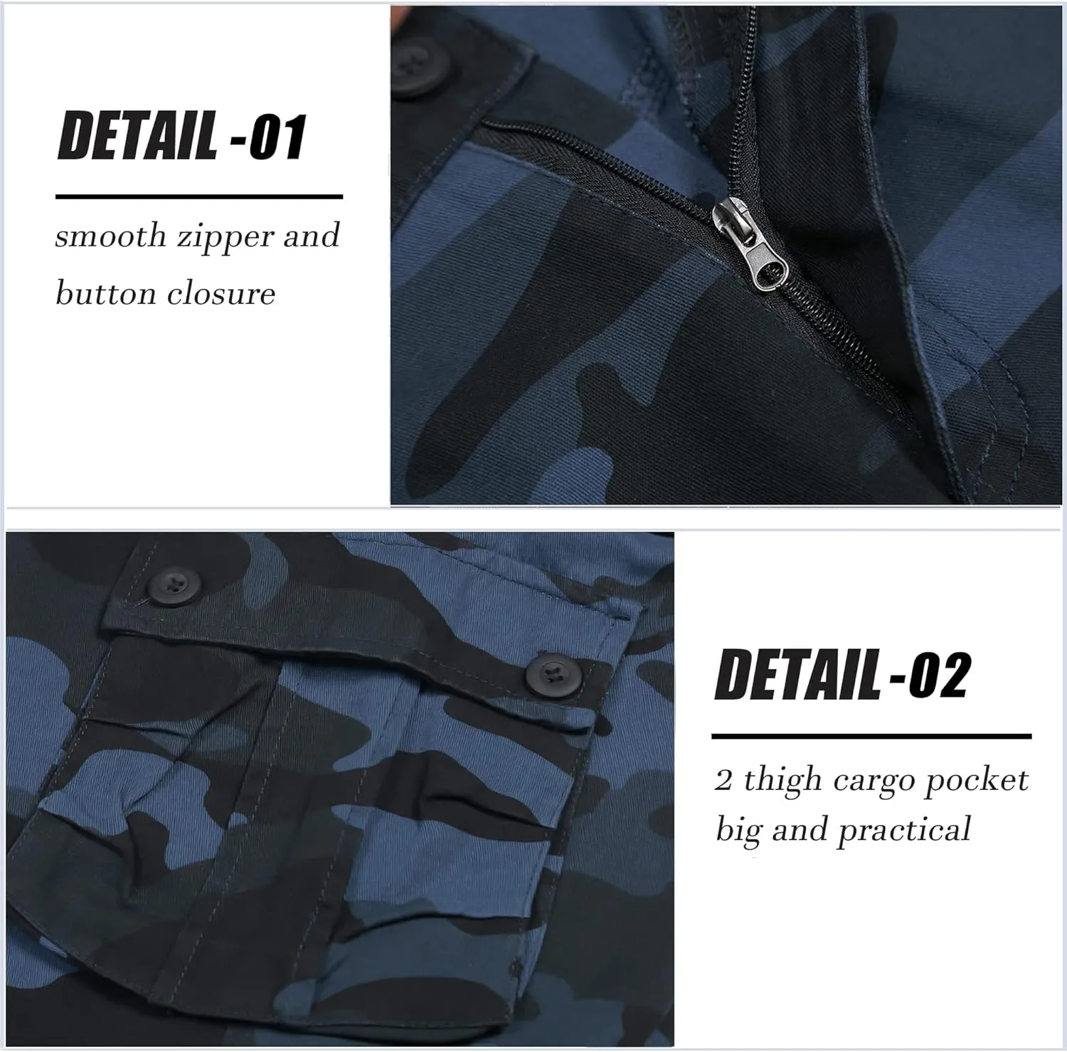 APTRO Men's Cargo Shorts Multi-Pockets Twill Camo Casual Work Shorts