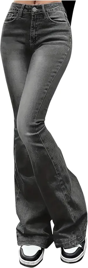 Bell Bottom Jeans for Women,High Waisted Flare Jeans Skinny Stretch Wide Leg Jeans for Women