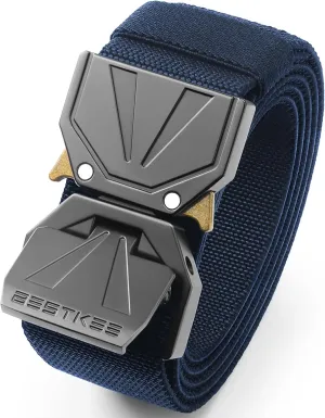 BESTKEE Belt for Men - Tactical Belt Stretch Nylon Work Web Belts Ideal for Gift