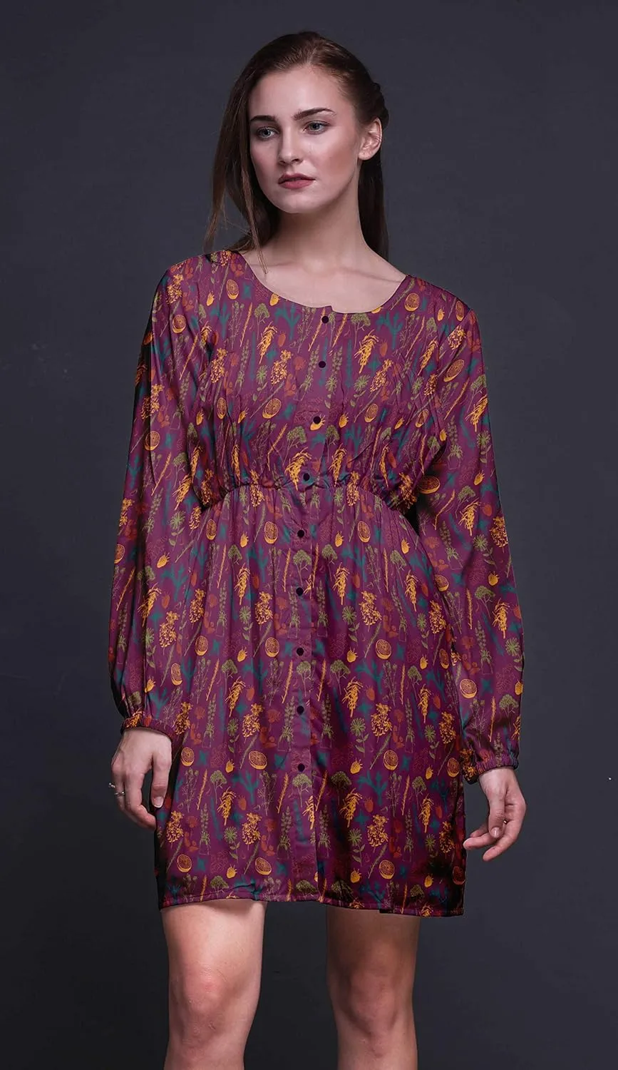 Bimba Button Down Midi Shift Dress Women Fashion Summer Causal Tunic Dress