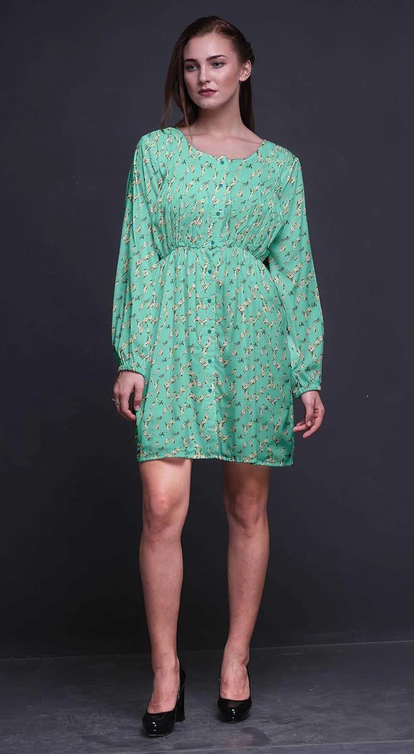Bimba Button Down Midi Shift Dress Women Fashion Summer Causal Tunic Dress