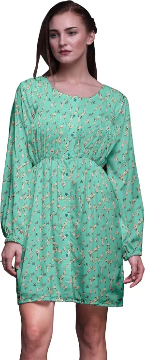 Bimba Button Down Midi Shift Dress Women Fashion Summer Causal Tunic Dress