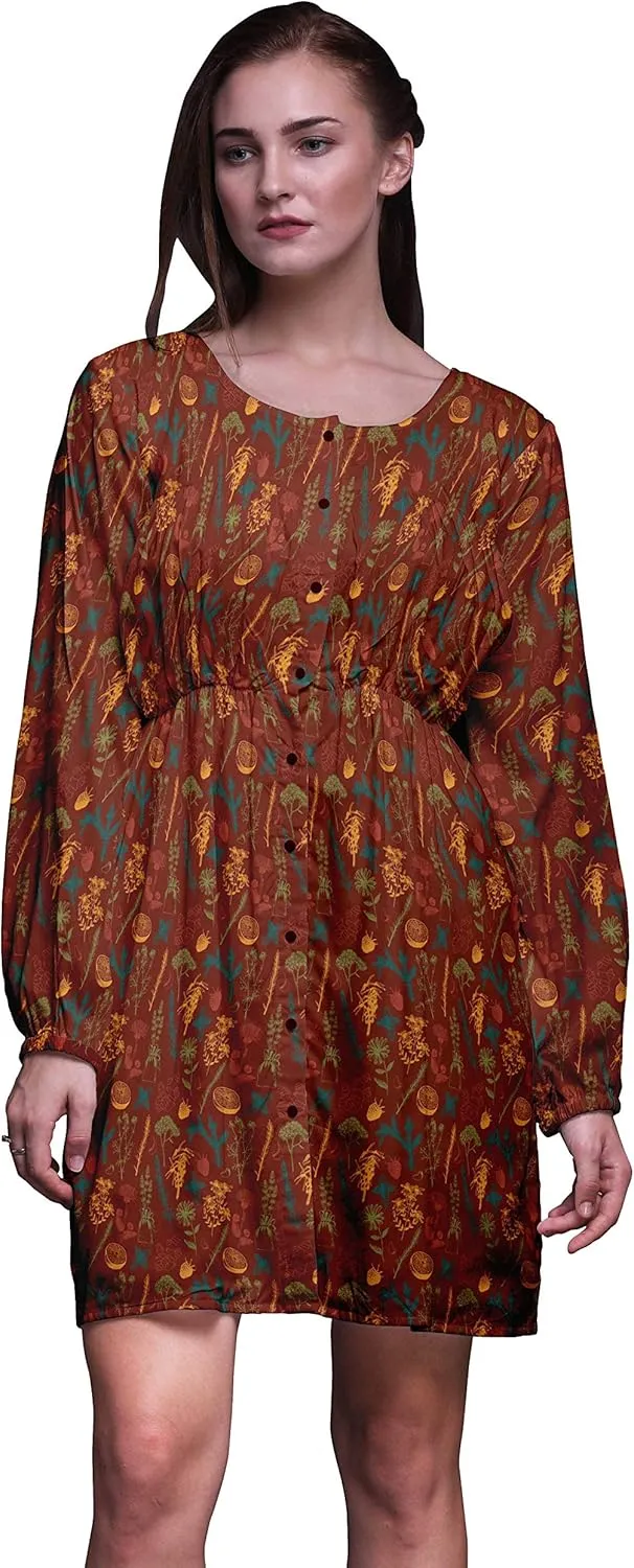 Bimba Button Down Midi Shift Dress Women Fashion Summer Causal Tunic Dress