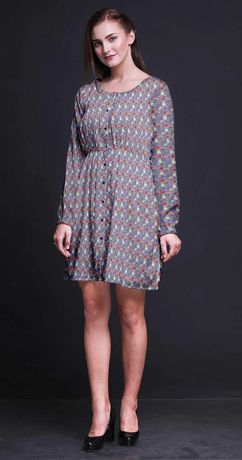 Bimba Button Down Midi Shift Dress Women Fashion Summer Causal Tunic Dress