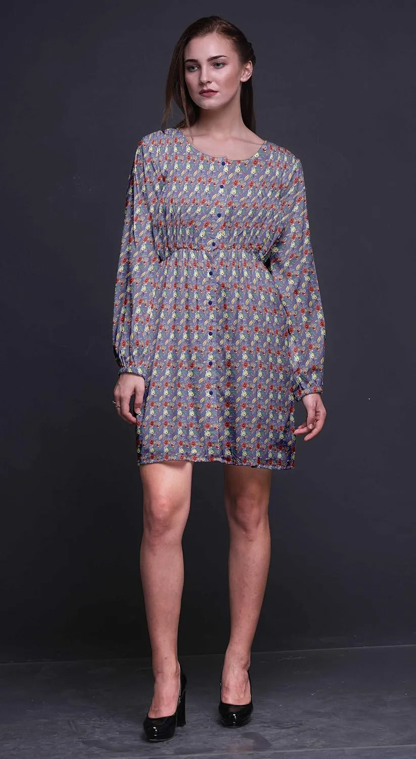 Bimba Button Down Midi Shift Dress Women Fashion Summer Causal Tunic Dress