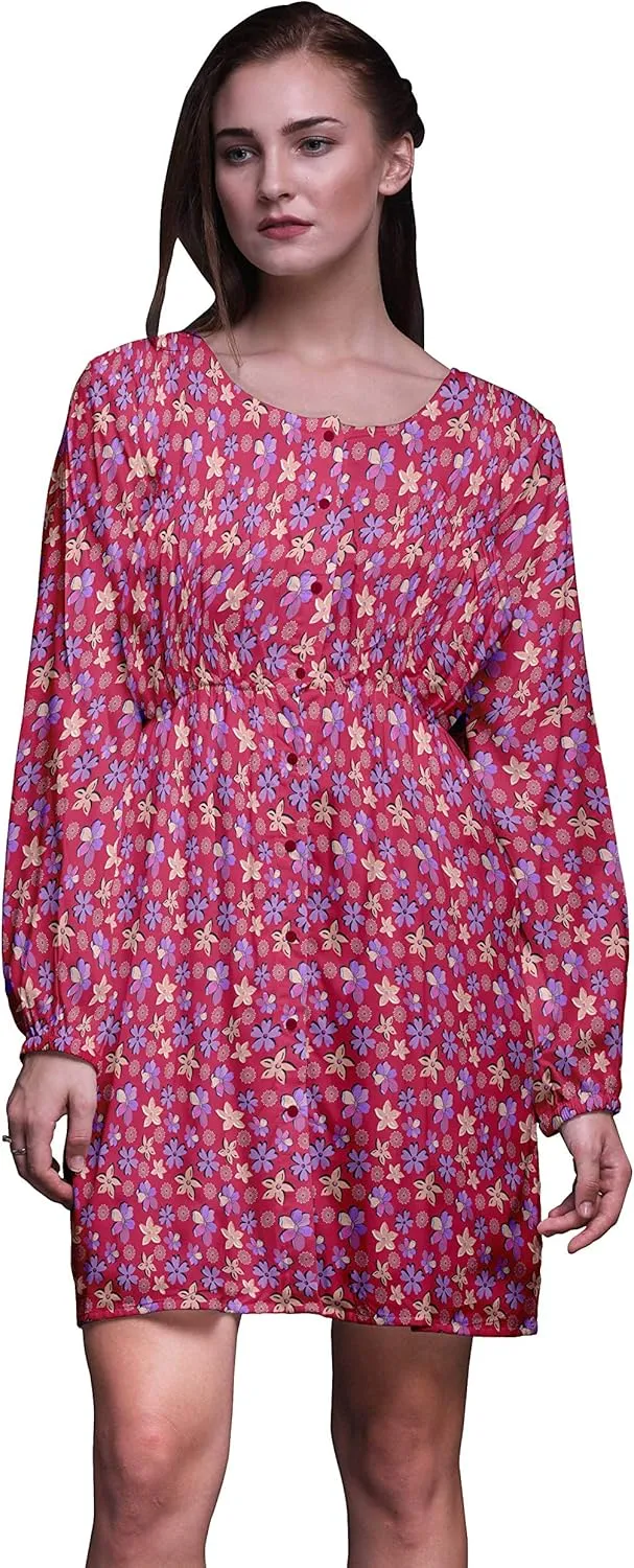 Bimba Fashion Button Down Midi Shift Dress Women Shirt Summer Causal Tunic