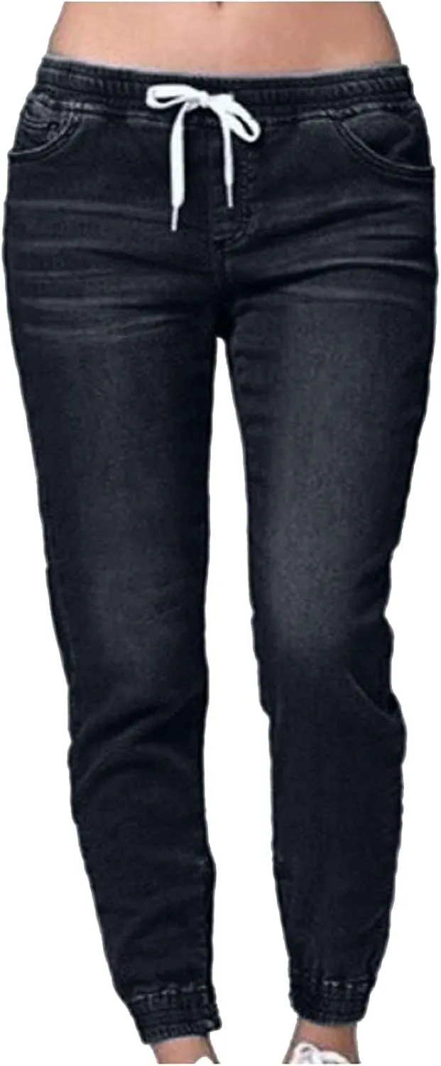 Black Pants for Women Jeans Mid Womens Poket Lace Denim Casual Women's Jeans Straight Leg Denim Pants Womens High