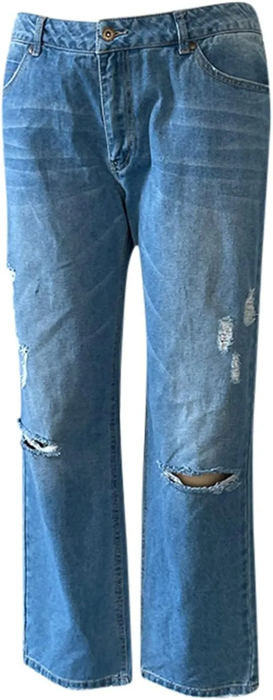 Black Pants for Women Jeans Mid Women’s Poket Lace Denim Casual Women's Jeans Straight Leg Denim Pants Womens High
