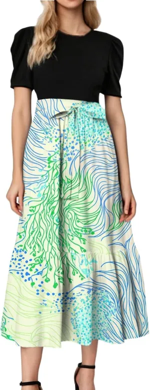 Bohemian Maxi Dresses for Women Plus Size Floral Print Wrap Dress Ruffle Hem Trendy Outfit