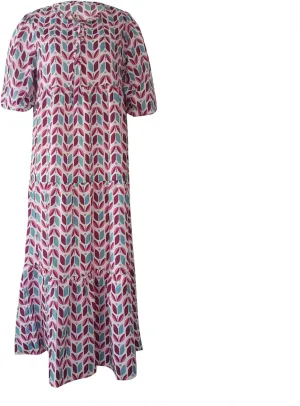 Boho Dresses for Women 2025 Puff Sleeve Geometric Tiered Maxi Dress Summer Comfy Shift Bohemian Beach Long Dress