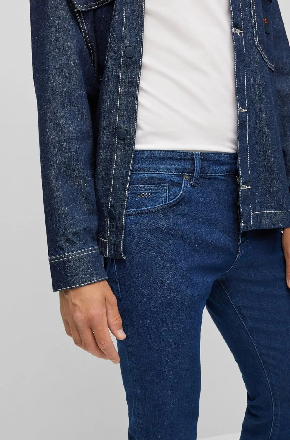 BOSS Men's Maine Regular Fit Stretch Denim Jeans