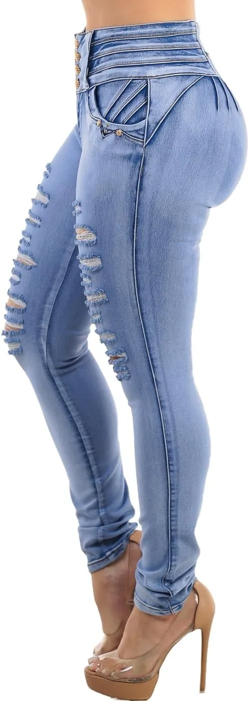 Butt Lifting Jeans for Women - High Waisted Skinny Levanta Cola Stretch Jeans