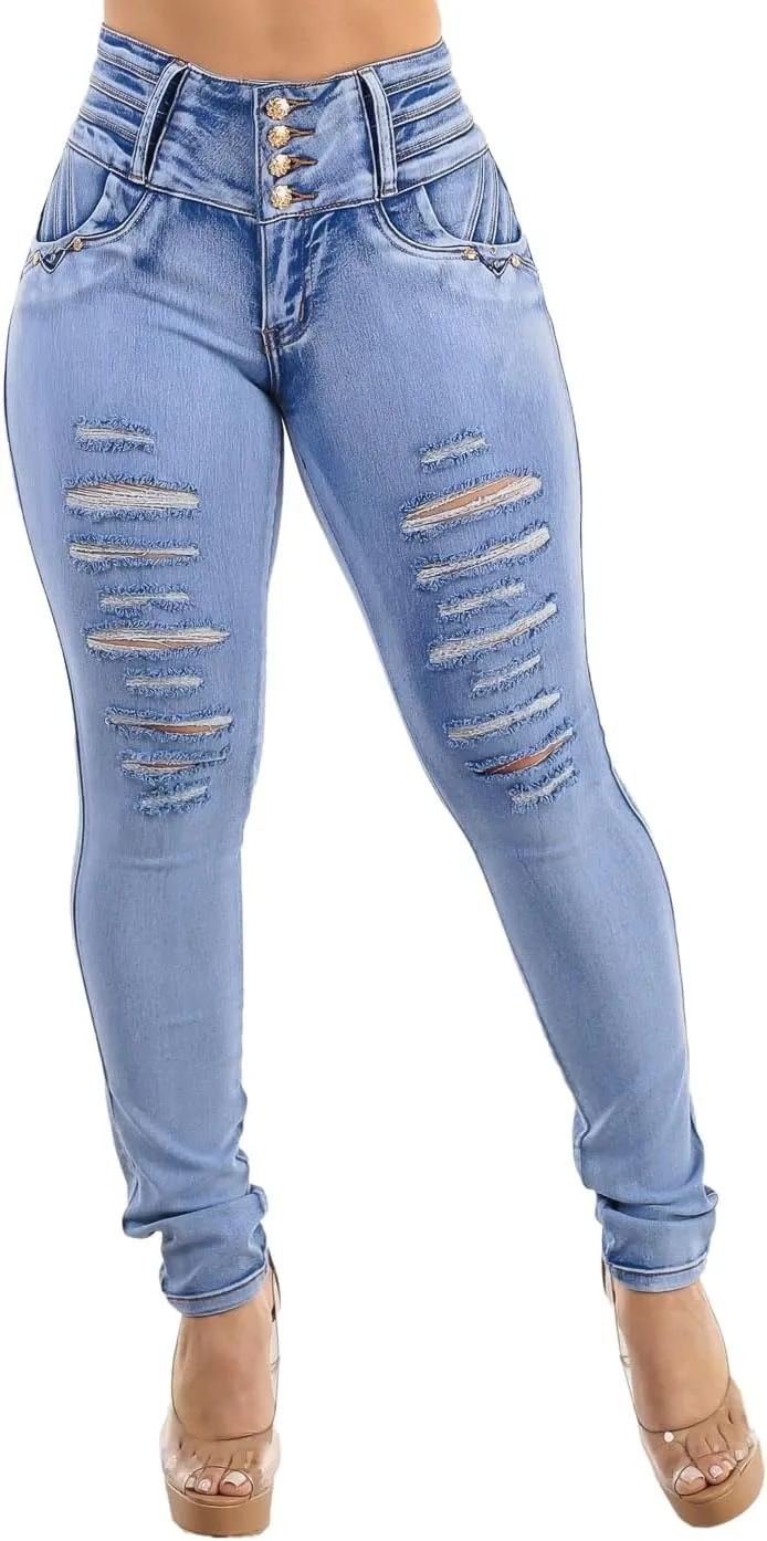 Butt Lifting Jeans for Women - High Waisted Skinny Levanta Cola Stretch Jeans