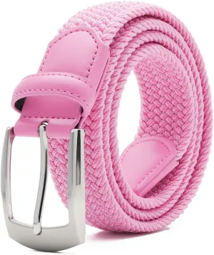 Canvas Elastic Fabric Woven Stretch Braided Belts for Men Women Junior with Multicolored/Full Sizes