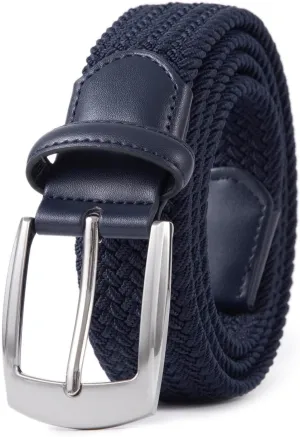 Canvas Elastic Fabric Woven Stretch Braided Belts for Men Women Junior with Multicolored/Full Sizes