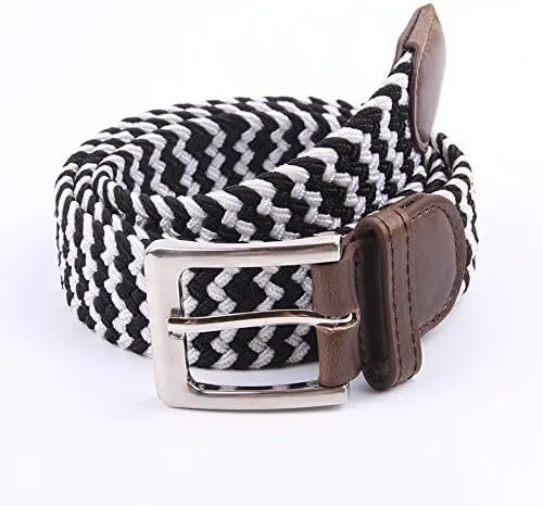 Canvas Elastic Fabric Woven Stretch Multicolored Braided Belts