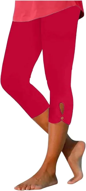 Capri Leggings for Women Casual Yoga Pants Tummy Control High Waisted Lightweight Comfy Stretchy Workout Pants