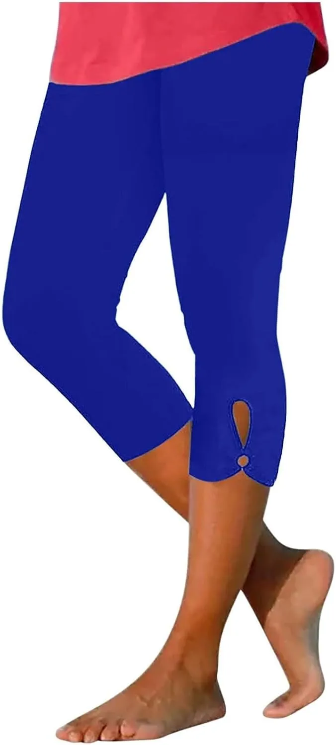 Capri Leggings for Women Casual Yoga Pants Tummy Control High Waisted Lightweight Comfy Stretchy Workout Pants