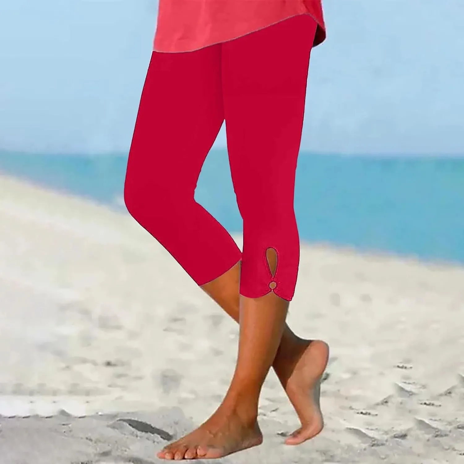 Capri Leggings for Women Casual Yoga Pants Tummy Control High Waisted Lightweight Comfy Stretchy Workout Pants