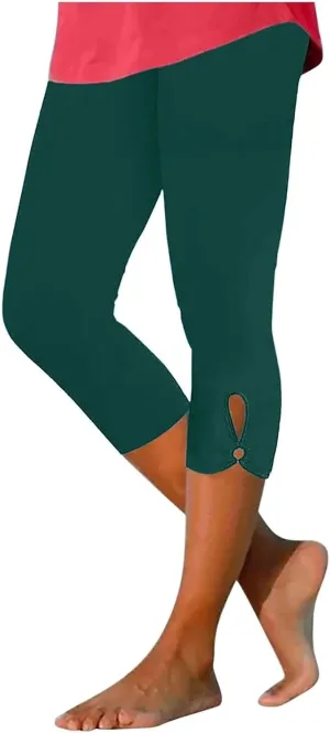 Capri Leggings for Women Casual Yoga Pants Tummy Control High Waisted Lightweight Comfy Stretchy Workout Pants