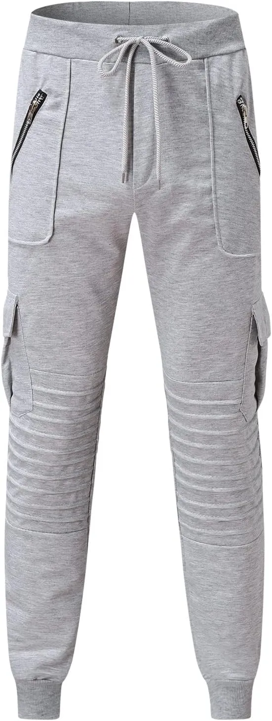 Cargo Pants for Men Big and Tall, for Men Relaxed Fit Casual Slim Beach Work Streetwear Khaki Baggy Pants with Zipper