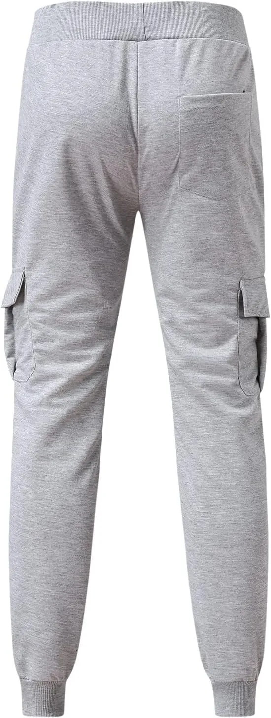 Cargo Pants for Men Big and Tall, for Men Relaxed Fit Casual Slim Beach Work Streetwear Khaki Baggy Pants with Zipper