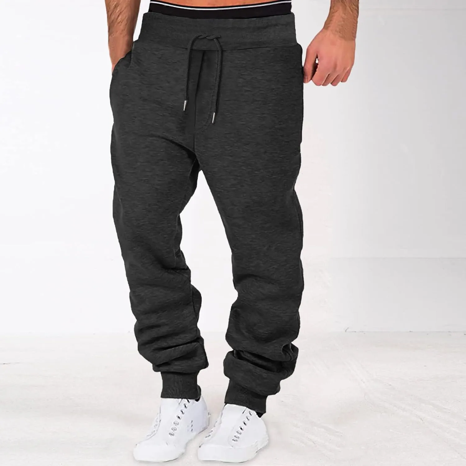 Cargo Pants for Men Relaxed Fit Drawstring Sport Trousers with Pockets Mens Sweatpants Slim Fit Sports Active Joggers