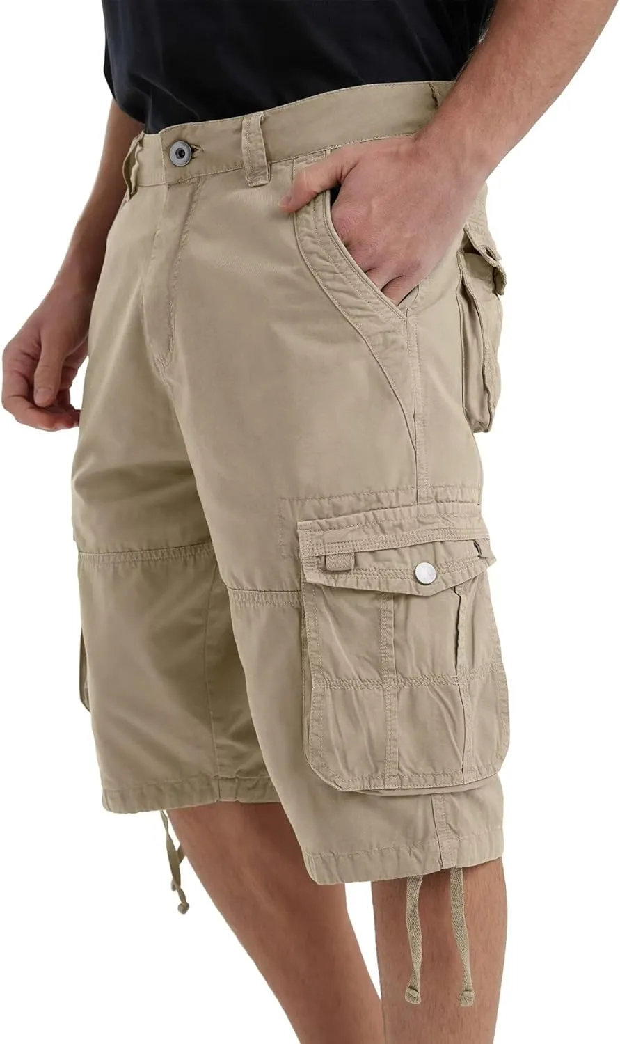 Cargo Shorts for Men Multi Pockets Mens Shorts Below Knee Casual Hiking Summer Shorts