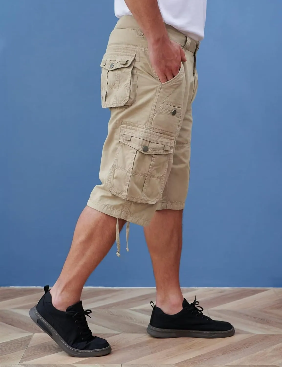 Cargo Shorts for Men Multi Pockets Mens Shorts Below Knee Casual Hiking Summer Shorts