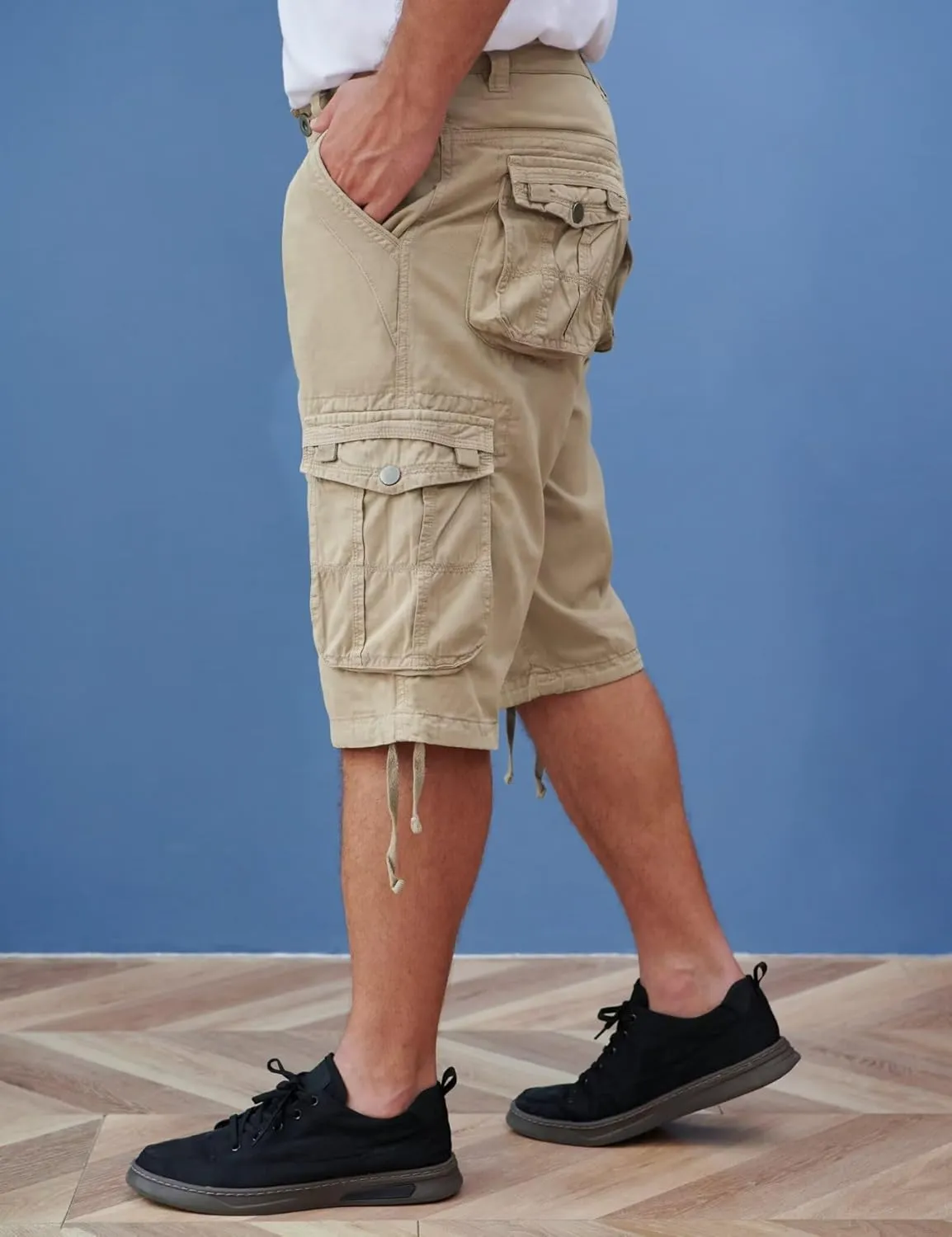 Cargo Shorts for Men Multi Pockets Mens Shorts Below Knee Casual Hiking Summer Shorts