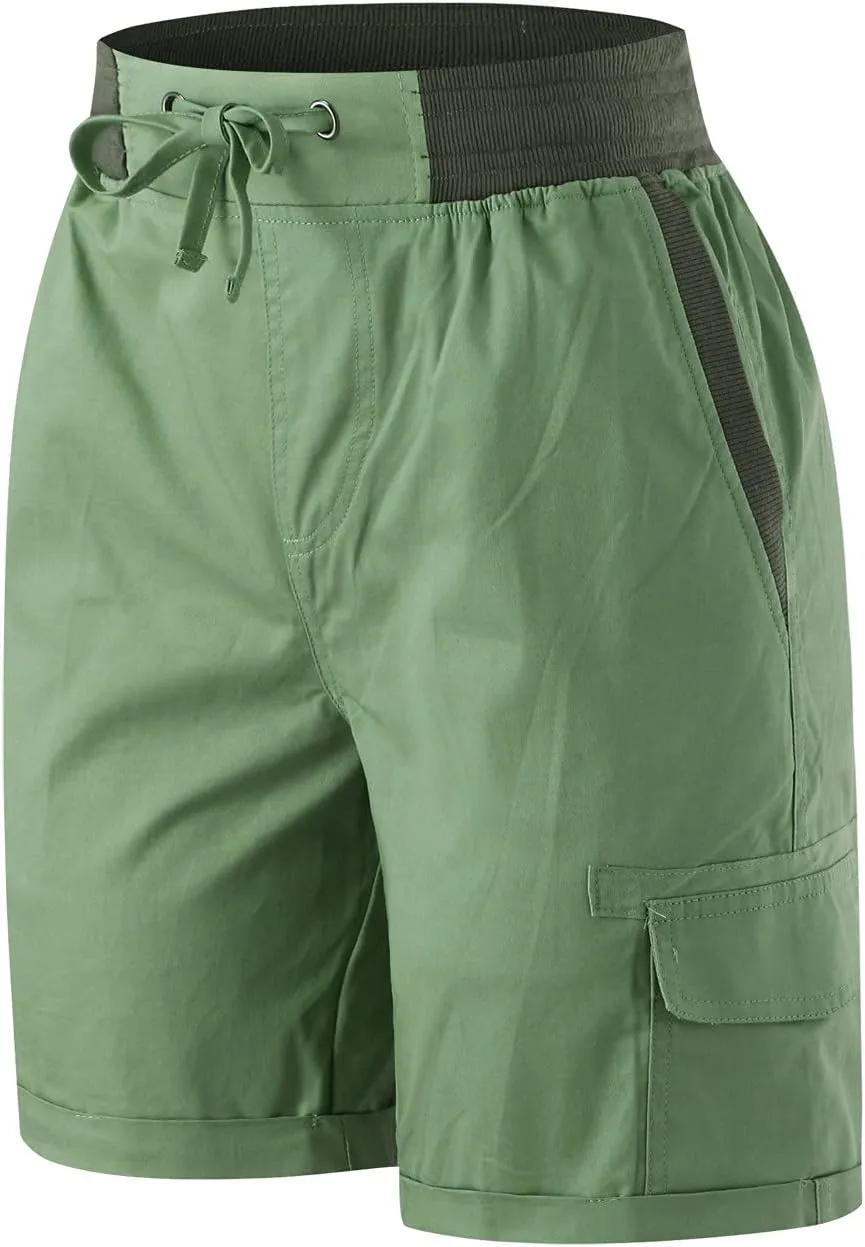 Cargo Shorts for Women Casual Summer Summer Pants Chino Shorts Lightweight Elastic Waist Athletic Shorts 2024