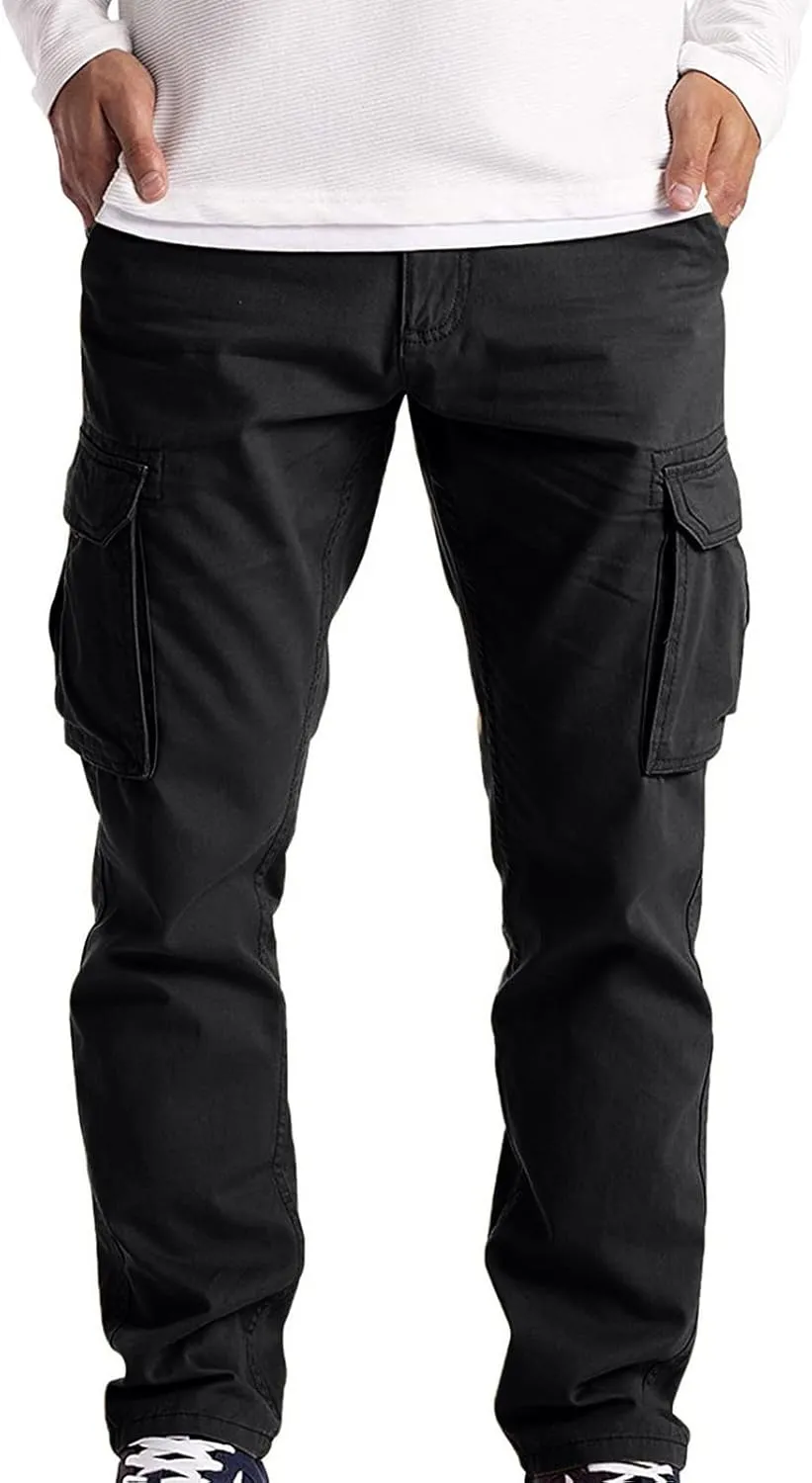 Cargo Sweatpants for Men Big and Tall Baggy Heavyweight Athletic Joggers Multi-Pockets Relaxed Fit Cargo Pants Men's