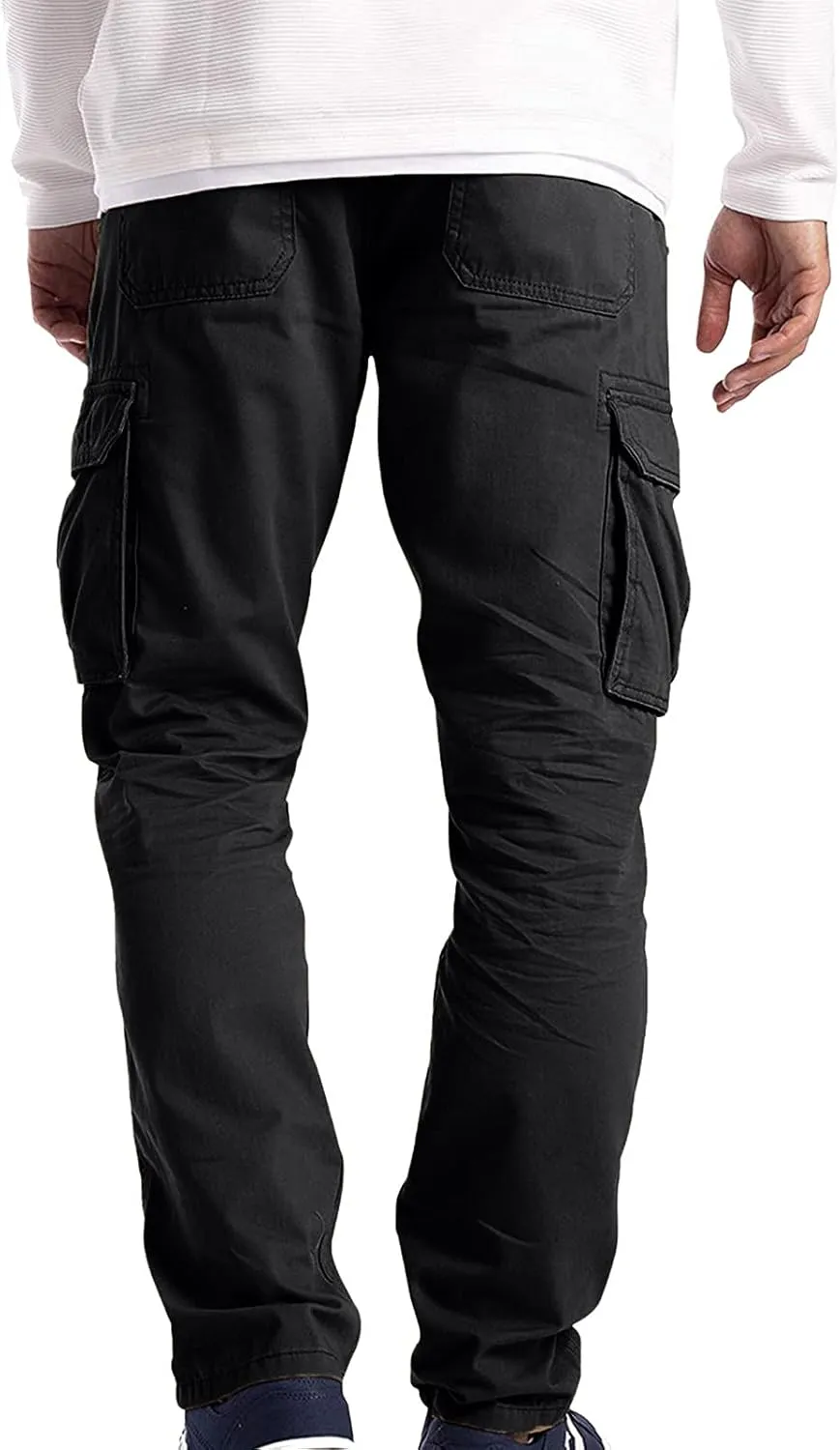 Cargo Sweatpants for Men Big and Tall Baggy Heavyweight Athletic Joggers Multi-Pockets Relaxed Fit Cargo Pants Men's