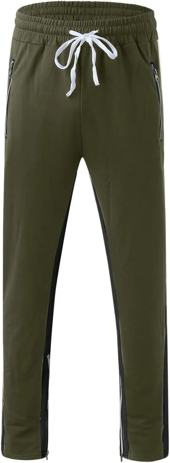 Cargo Sweatpants for Men Pants Sport Daily Workout Pants Mens Baggy Sweatpants with Pockets Fleece Sweat Pants Black